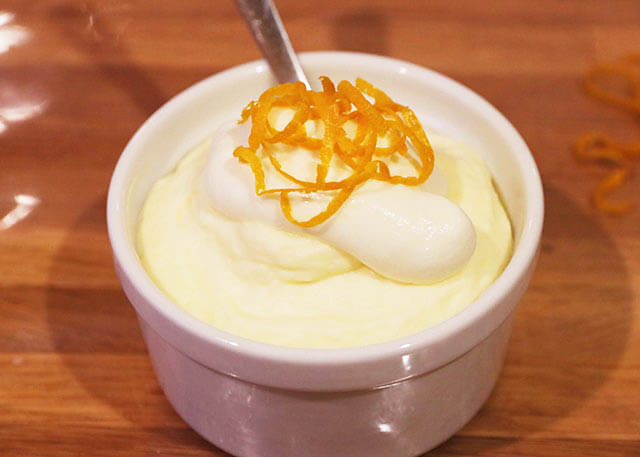 Orange Mousse in a cup.